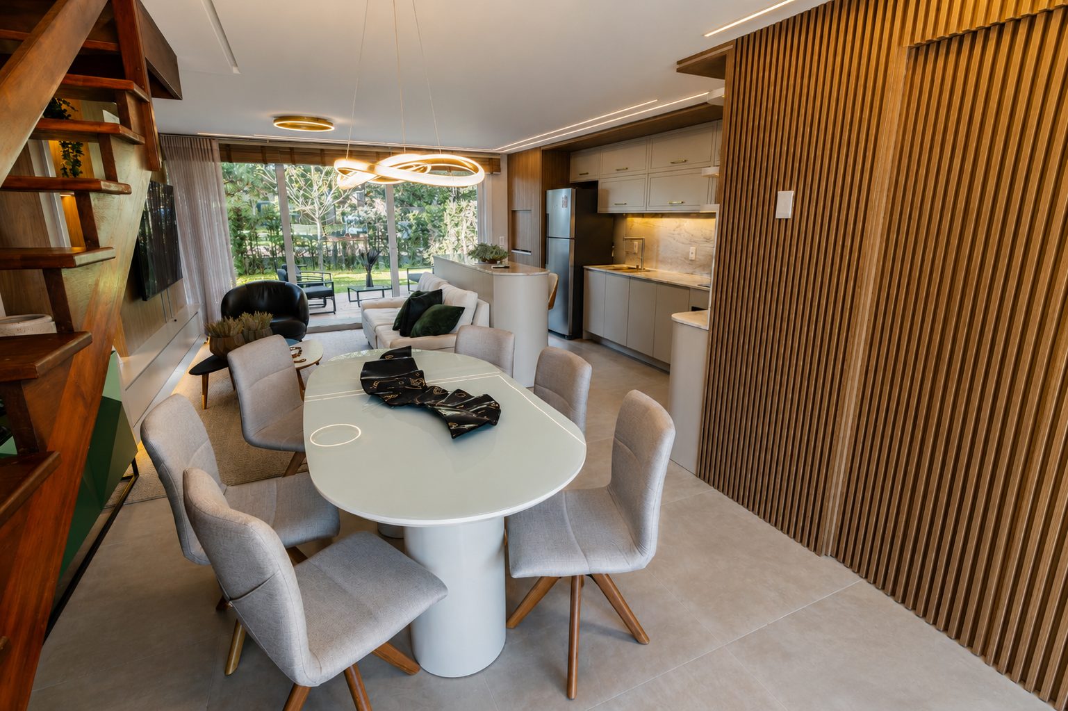 Sala de jantar Gaia Atlântida Residences N90