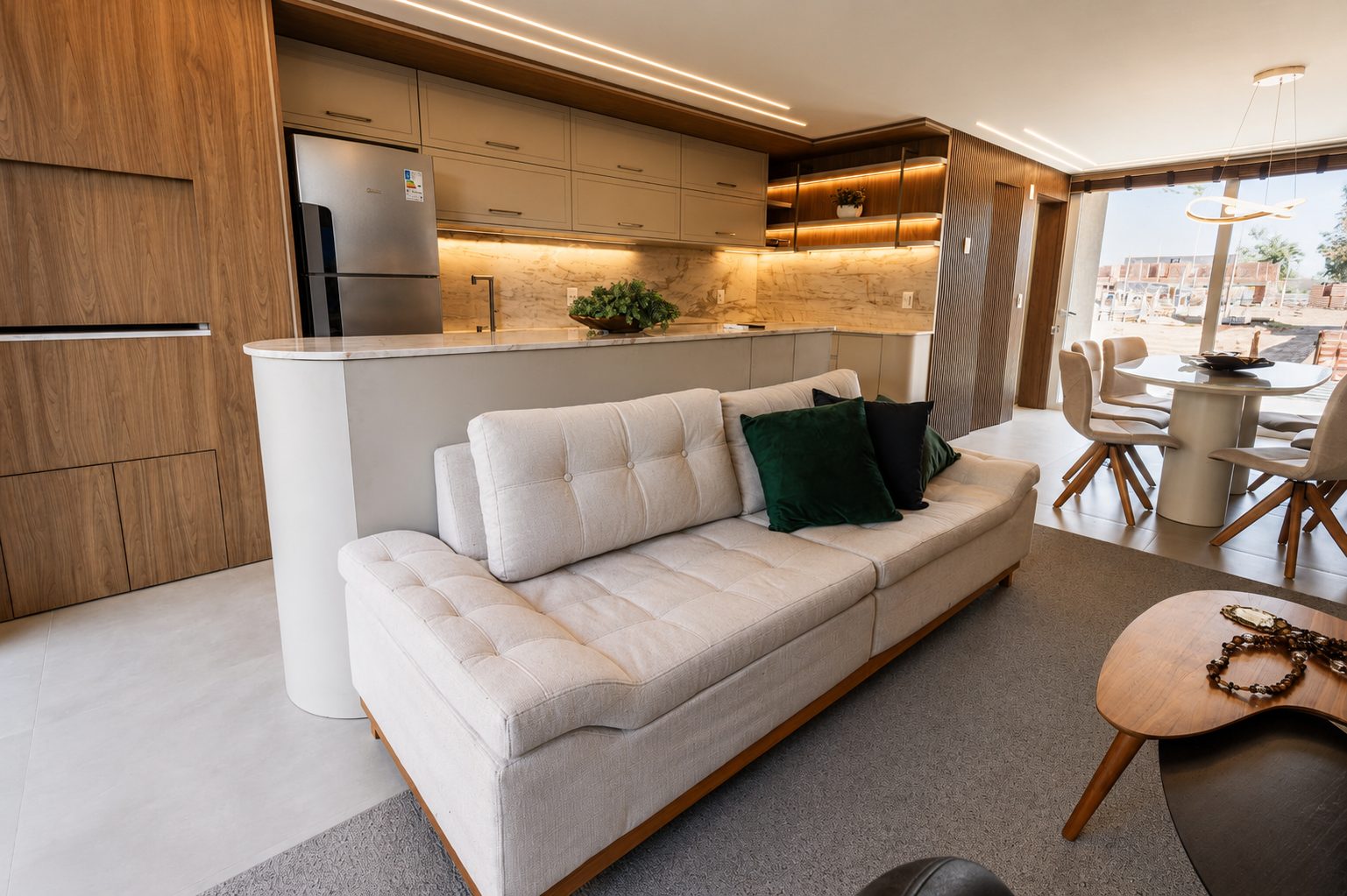 Sala de estar Gaia Atlântida Residences N90