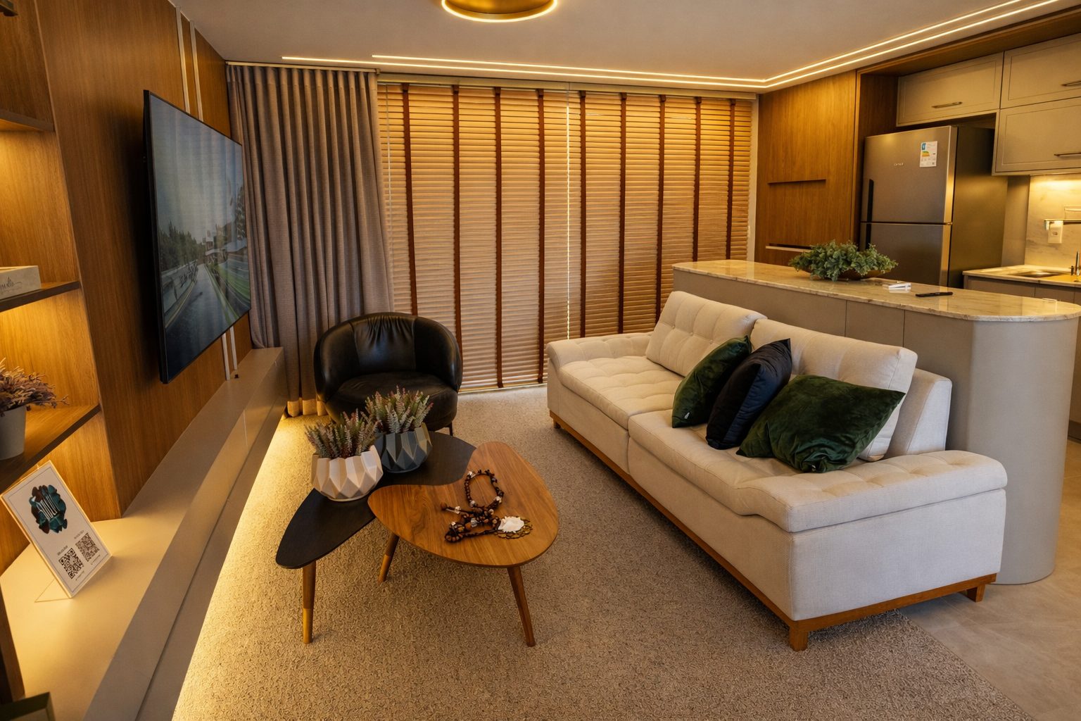 Sala de estar Gaia Atlântida Residences N90