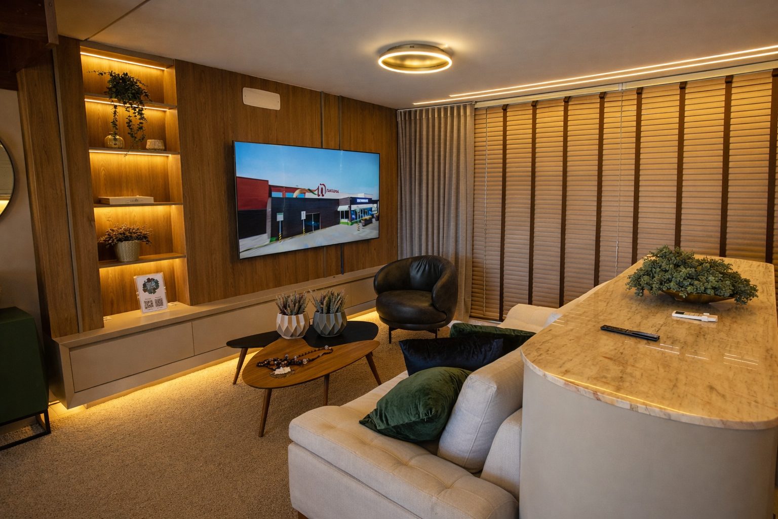 Sala de estar Gaia Atlântida Residences N90